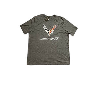 Corvette ZR1 Logo Graphic Tee Gray Short Sleeve Car Racing Men’s 3XL NWT